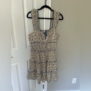 Floral Sleeveless Dress with Blue Accents- NWOT